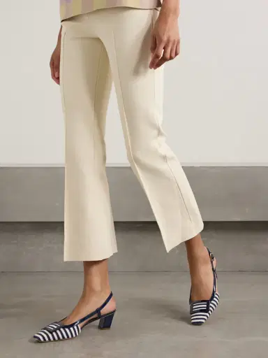 Roger Vivier Belle Vivier 45 Patent Leather-trimmed Striped Woven Slingback Pumps | Thumbnail 2 Roger Vivier Belle Vivier 45 Patent Leather-trimmed Striped Woven Slingback Pumps | Thumbnail 2