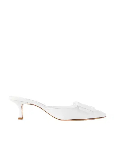 Manolo Blahnik Maysale 50 Buckled Leather Mules | Thumbnail 1 Manolo Blahnik Maysale 50 Buckled Leather Mules | Thumbnail 1
