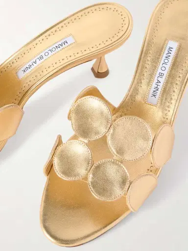 Manolo Blahnik Haribalmu 50 Metallic Leather Sandals | Thumbnail 4 Manolo Blahnik Haribalmu 50 Metallic Leather Sandals | Thumbnail 4