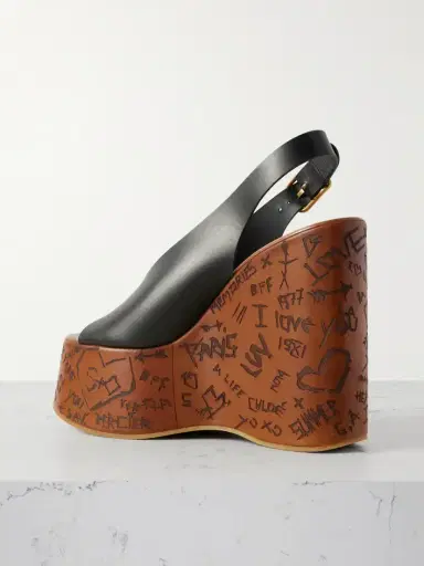 Chloé Maxime Leather Slingback Platform Wedge Sandals | Thumbnail 3 Chloé Maxime Leather Slingback Platform Wedge Sandals | Thumbnail 3