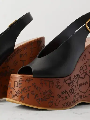 Chloé Maxime Leather Slingback Platform Wedge Sandals | Thumbnail 4 Chloé Maxime Leather Slingback Platform Wedge Sandals | Thumbnail 4