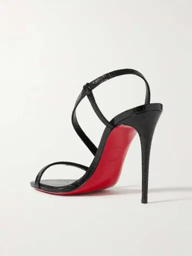 Christian Louboutin Rosalie 100 Cracked-leather Sandals | Thumbnail 3 Christian Louboutin Rosalie 100 Cracked-leather Sandals | Thumbnail 3