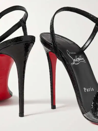 Christian Louboutin Rosalie 100 Cracked-leather Sandals | Thumbnail 4 Christian Louboutin Rosalie 100 Cracked-leather Sandals | Thumbnail 4