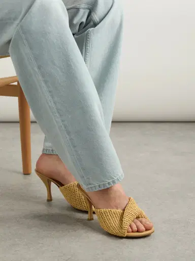 Bottega Veneta Blink Raffia Mules | Thumbnail 2 Bottega Veneta Blink Raffia Mules | Thumbnail 2