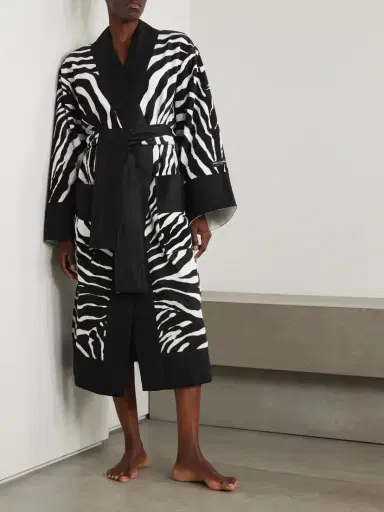 Dolce & Gabbana Belted Zebra-print Cotton-terry Robe | Thumbnail 2 Dolce & Gabbana Belted Zebra-print Cotton-terry Robe | Thumbnail 2