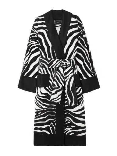 Dolce & Gabbana Belted Zebra-print Cotton-terry Robe | Thumbnail 1 Dolce & Gabbana Belted Zebra-print Cotton-terry Robe | Thumbnail 1