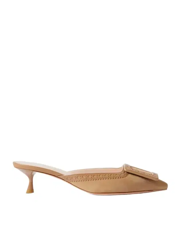 Viv In The City 45 Buckled Perforated Leather-trimmed Suede Mules Viv In The City 45 Buckled Perforated Leather-trimmed Suede Mules