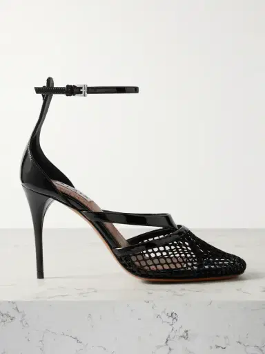 Alaïa Patent-leather And Fishnet Pumps | Thumbnail 1 Alaïa Patent-leather And Fishnet Pumps | Thumbnail 1