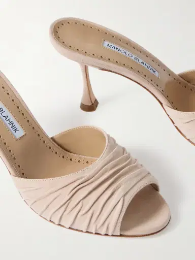 Manolo Blahnik Pirua 70 Suede Mules | Thumbnail 4 Manolo Blahnik Pirua 70 Suede Mules | Thumbnail 4