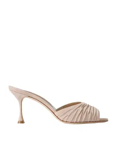 Manolo Blahnik Pirua 70 Suede Mules | Thumbnail 1 Manolo Blahnik Pirua 70 Suede Mules | Thumbnail 1