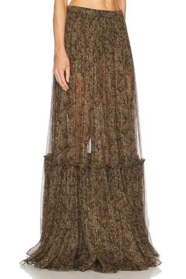 Saint Laurent Tiered Maxi Skirt | Thumbnail 2 Saint Laurent Tiered Maxi Skirt | Thumbnail 2