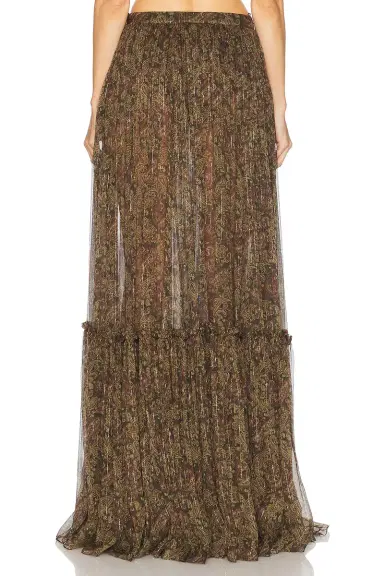 Saint Laurent Tiered Maxi Skirt | Thumbnail 4 Saint Laurent Tiered Maxi Skirt | Thumbnail 4