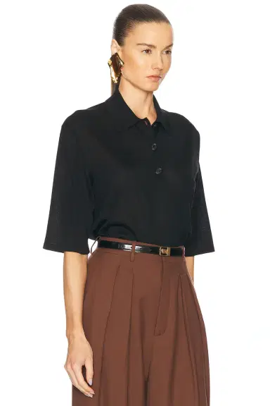 Saint Laurent Short Sleeve Polo Top | Thumbnail 2 Saint Laurent Short Sleeve Polo Top | Thumbnail 2
