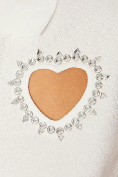 AREA Crystal Heart Cutout Polo Dress | Thumbnail 6 AREA Crystal Heart Cutout Polo Dress | Thumbnail 6