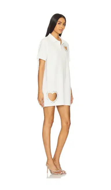 AREA Crystal Heart Cutout Polo Dress | Thumbnail 8 AREA Crystal Heart Cutout Polo Dress | Thumbnail 8