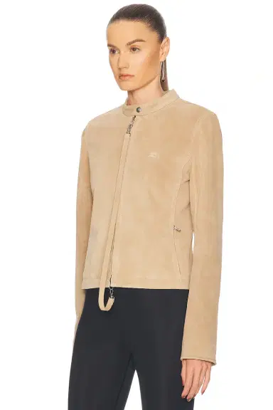 Courreges Zipped Leather Biker Jacket | Thumbnail 3 Courreges Zipped Leather Biker Jacket | Thumbnail 3