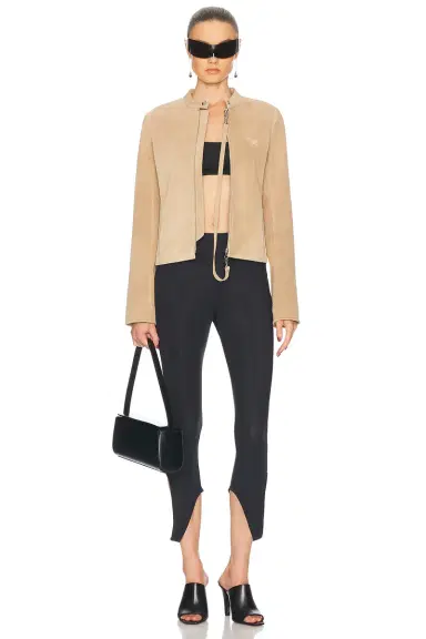 Courreges Zipped Leather Biker Jacket | Thumbnail 5 Courreges Zipped Leather Biker Jacket | Thumbnail 5