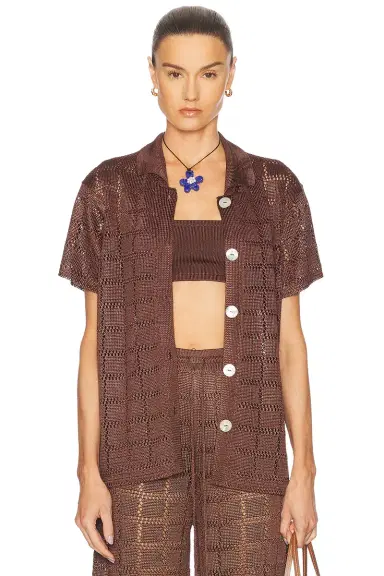 Calle Del Mar Short Sleeve Patchwork Shirt | Thumbnail 1 Calle Del Mar Short Sleeve Patchwork Shirt | Thumbnail 1