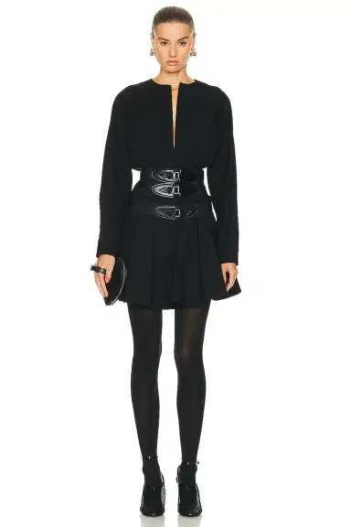 ALAÏA Long Sleeve Buckle Dress | Thumbnail 1 ALAÏA Long Sleeve Buckle Dress | Thumbnail 1