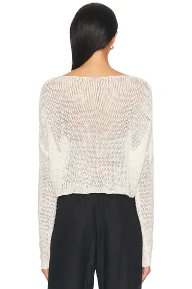 Enza Costa Linen Open Knit Bateau Sweater | Thumbnail 3 Enza Costa Linen Open Knit Bateau Sweater | Thumbnail 3