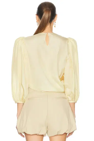 Chloé Cropped Puff Sleeves Draped Top | Thumbnail 3 Chloé Cropped Puff Sleeves Draped Top | Thumbnail 3