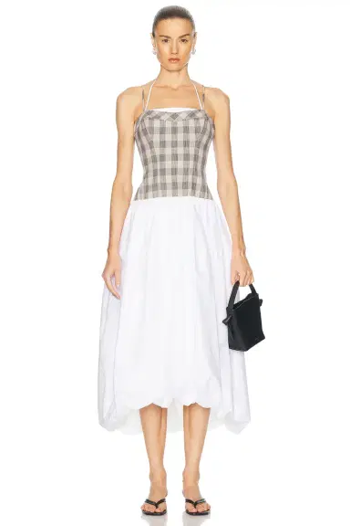 SIMKHAI Pfeiffer Bustier Midi Dress | Thumbnail 1 SIMKHAI Pfeiffer Bustier Midi Dress | Thumbnail 1