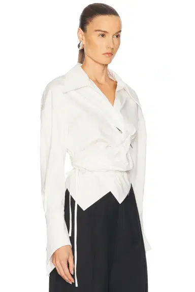 Grace Ling Pierced Dagger Oversized Wrap Shirt | Thumbnail 2 Grace Ling Pierced Dagger Oversized Wrap Shirt | Thumbnail 2