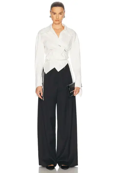 Grace Ling Pierced Dagger Oversized Wrap Shirt | Thumbnail 5 Grace Ling Pierced Dagger Oversized Wrap Shirt | Thumbnail 5