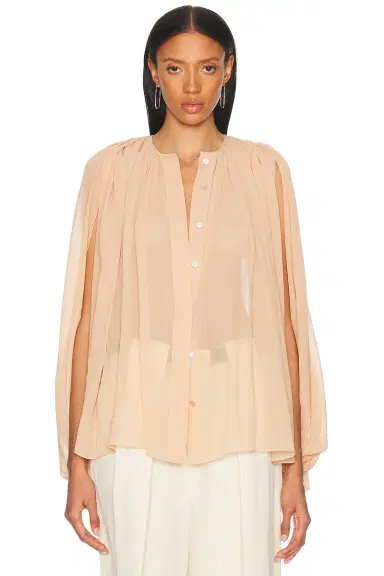 Stella McCartney Creponne Drape Crew Blouse | Thumbnail 2 Stella McCartney Creponne Drape Crew Blouse | Thumbnail 2