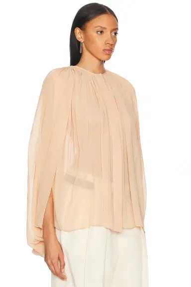 Stella McCartney Creponne Drape Crew Blouse | Thumbnail 3 Stella McCartney Creponne Drape Crew Blouse | Thumbnail 3