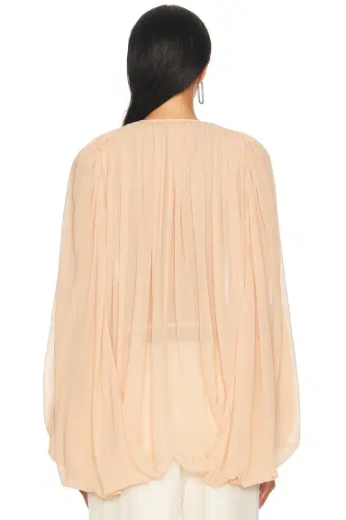 Stella McCartney Creponne Drape Crew Blouse | Thumbnail 4 Stella McCartney Creponne Drape Crew Blouse | Thumbnail 4