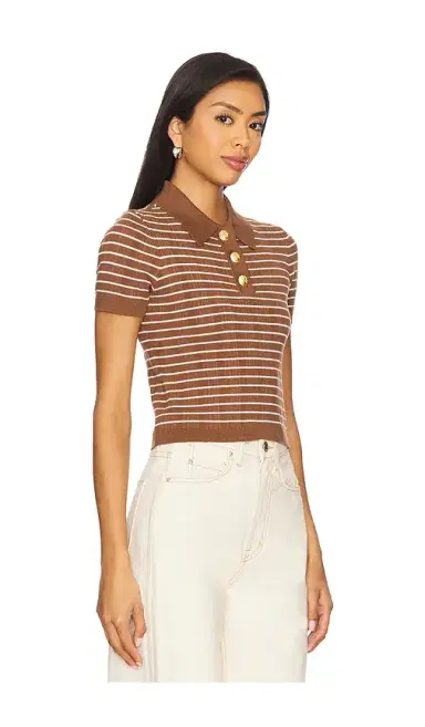 Lovers and Friends Camelia Stripe Short Sleeve Polo | Thumbnail 2 Lovers and Friends Camelia Stripe Short Sleeve Polo | Thumbnail 2