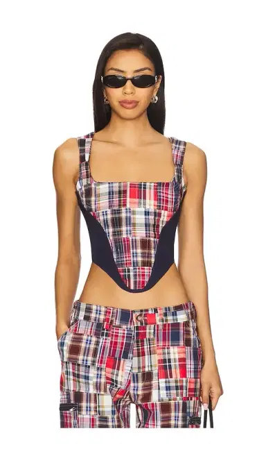 Guizio Mina Patchwork Corset | Thumbnail 1 Guizio Mina Patchwork Corset | Thumbnail 1