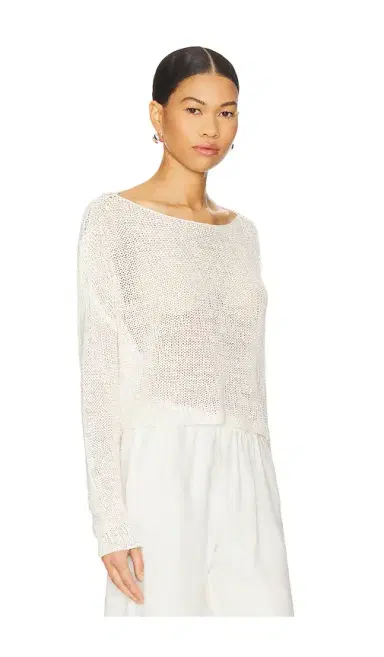Enza Costa Linen Open Knit Bateau Sweater | Thumbnail 2 Enza Costa Linen Open Knit Bateau Sweater | Thumbnail 2