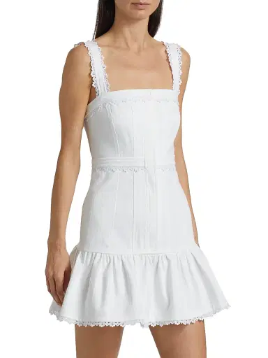 Cinq à Sept Women's Vineyard Lace Minidress - White | Thumbnail 4 Cinq à Sept Women's Vineyard Lace Minidress - White | Thumbnail 4