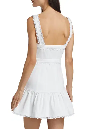 Cinq à Sept Women's Vineyard Lace Minidress - White | Thumbnail 5 Cinq à Sept Women's Vineyard Lace Minidress - White | Thumbnail 5