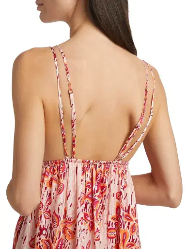 Poupette St Barth Women's Cassandra Floral Printed Maxi Dress - Pink Exotic Forest | Thumbnail 6 Poupette St Barth Women's Cassandra Floral Printed Maxi Dress - Pink Exotic Forest | Thumbnail 6