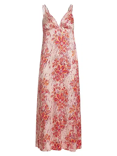Poupette St Barth Women's Cassandra Floral Printed Maxi Dress - Pink Exotic Forest | Thumbnail 1 Poupette St Barth Women's Cassandra Floral Printed Maxi Dress - Pink Exotic Forest | Thumbnail 1