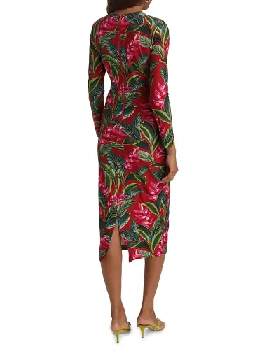 Farm Rio Women's Dream Garden Jersey Midi-Dress - Red | Thumbnail 5 Farm Rio Women's Dream Garden Jersey Midi-Dress - Red | Thumbnail 5