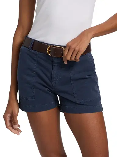 Nili Lotan Women's Utility Cotton Cargo Shorts - Vintage Washed Admiral Blue | Thumbnail 3 Nili Lotan Women's Utility Cotton Cargo Shorts - Vintage Washed Admiral Blue | Thumbnail 3