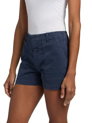 Nili Lotan Women's Utility Cotton Cargo Shorts - Vintage Washed Admiral Blue | Thumbnail 4 Nili Lotan Women's Utility Cotton Cargo Shorts - Vintage Washed Admiral Blue | Thumbnail 4