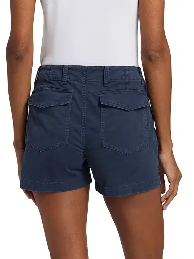 Nili Lotan Women's Utility Cotton Cargo Shorts - Vintage Washed Admiral Blue | Thumbnail 5 Nili Lotan Women's Utility Cotton Cargo Shorts - Vintage Washed Admiral Blue | Thumbnail 5