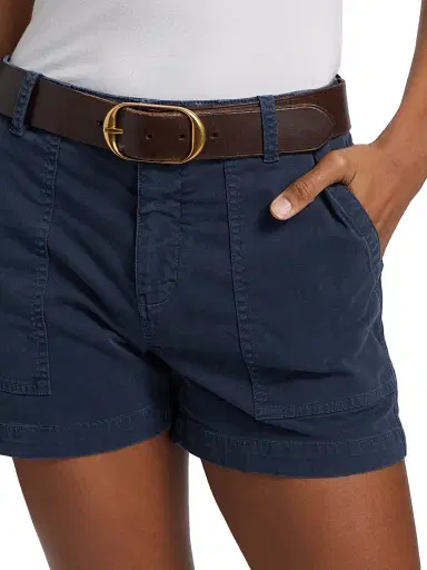 Nili Lotan Women's Utility Cotton Cargo Shorts - Vintage Washed Admiral Blue | Thumbnail 6 Nili Lotan Women's Utility Cotton Cargo Shorts - Vintage Washed Admiral Blue | Thumbnail 6