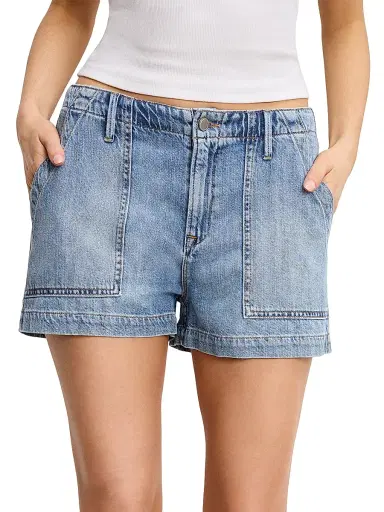 Good American Women's Lite Linen Denim Shorts - Indigo | Thumbnail 3 Good American Women's Lite Linen Denim Shorts - Indigo | Thumbnail 3
