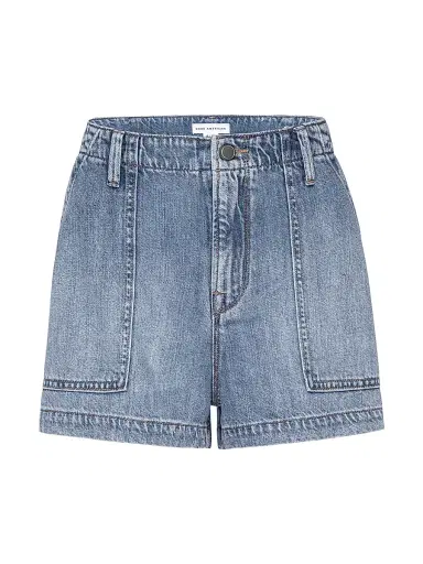 Good American Women's Lite Linen Denim Shorts - Indigo | Thumbnail 1 Good American Women's Lite Linen Denim Shorts - Indigo | Thumbnail 1