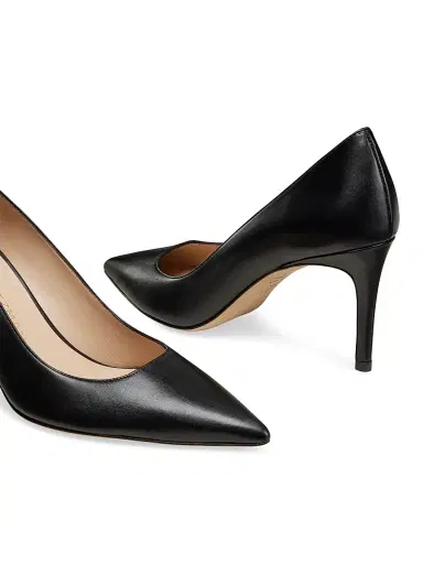 Stuart Weitzman Women's Stuart Power 75MM Leather Pumps | Thumbnail 4 Stuart Weitzman Women's Stuart Power 75MM Leather Pumps | Thumbnail 4
