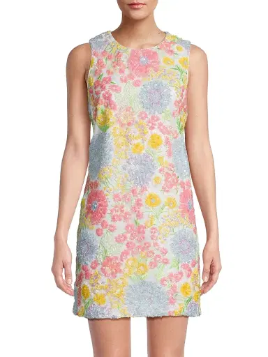 Lilly Pulitzer Women's Airbella Floral Sequined Shift Dress - Size 16 | Thumbnail 3 Lilly Pulitzer Women's Airbella Floral Sequined Shift Dress - Size 16 | Thumbnail 3