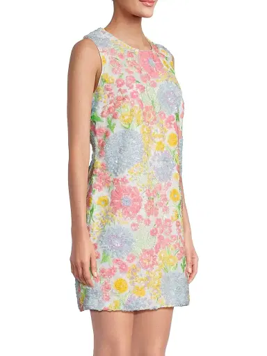 Lilly Pulitzer Women's Airbella Floral Sequined Shift Dress - Size 16 | Thumbnail 4 Lilly Pulitzer Women's Airbella Floral Sequined Shift Dress - Size 16 | Thumbnail 4