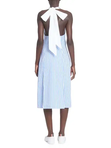 Thom Browne Women's Striped Cotton Poplin Knee-Length Shirtdress - Medium Blue | Thumbnail 5 Thom Browne Women's Striped Cotton Poplin Knee-Length Shirtdress - Medium Blue | Thumbnail 5