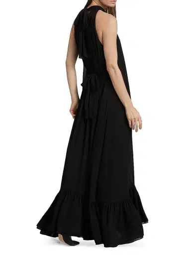 ALICE + OLIVIA Women's Jovie Ruffled Halter Maxi Dress - Black | Thumbnail 2 ALICE + OLIVIA Women's Jovie Ruffled Halter Maxi Dress - Black | Thumbnail 2